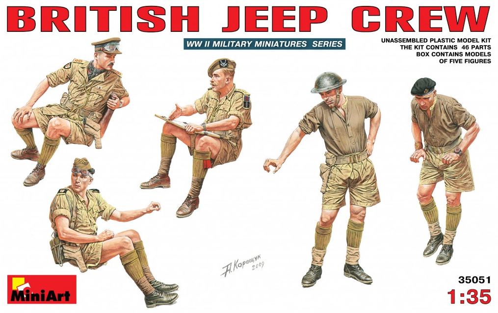 MiniArt 1/35 British Jeep Crew (5 Figures) Lit – Red Star Hobbies