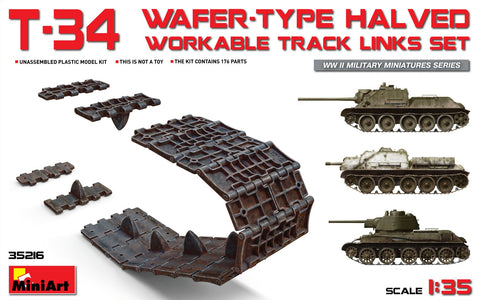 MiniArt 1/35 T34 Wafer-Type Halved Workable Track Link Set for DML, ZVE, TAM, AFV