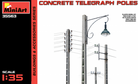MiniArt 1/35 Concrete Telegraph Poles (4 diff. types) Kit