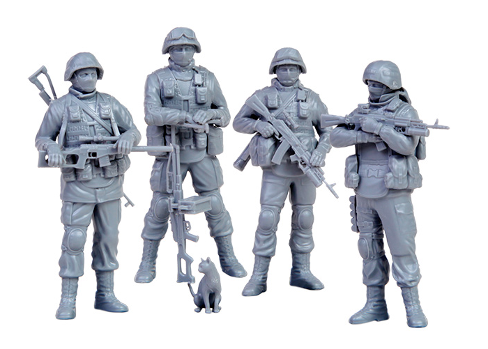 Zvezda 1/35 Russian Modern Infantry (4 Soldiers) & Cat Kit