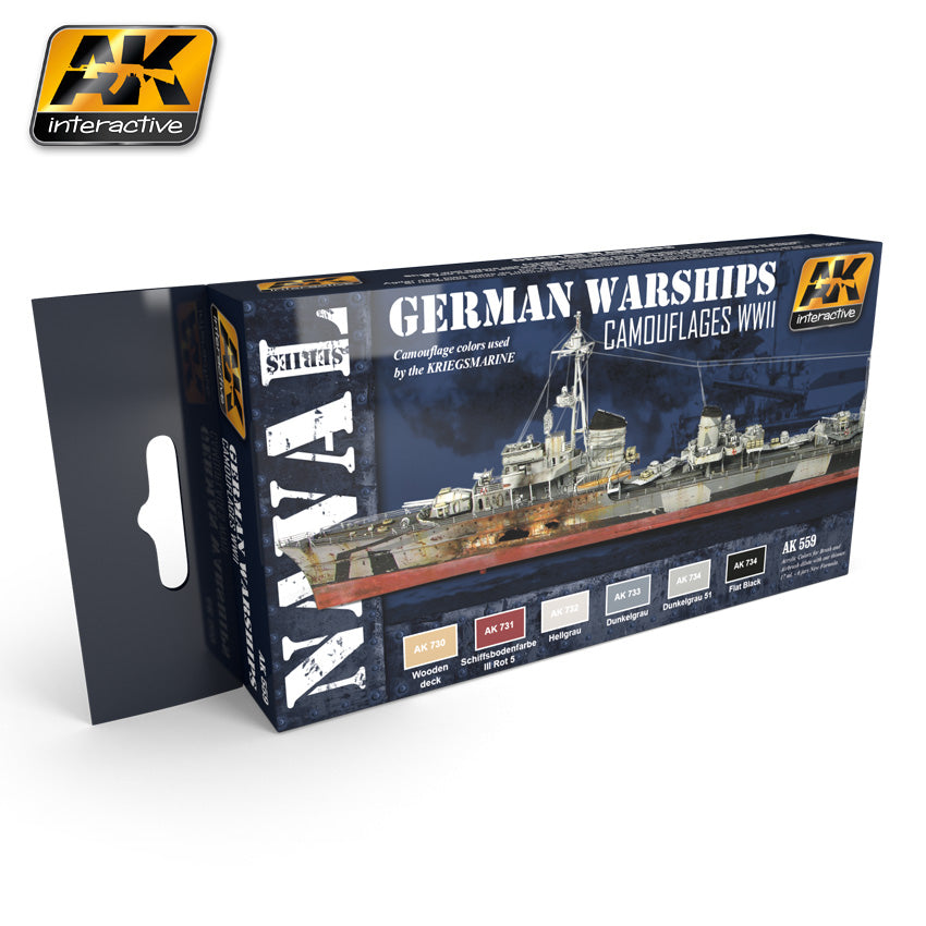 AK Interactive WWII German Warships Camouflages Acrylic Paint Set (6 C –  Red Star Hobbies