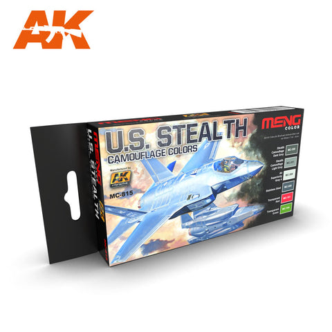 AK Interactive US Stealth Camouflage Colors Acrylic Paint Set (6 Colors) 17ml Bottles