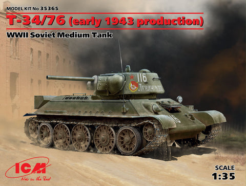 ICM 1/35 WWII Soviet T34/76 Early 1943 Production Medium Tank Kit