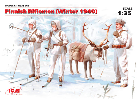 ICM 1/35 Finnish Riflemen Winter 1940 (3 w/Reindeer)