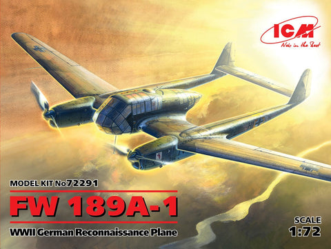 ICM 1/72 WWII German Fw189A1 Recon Aircraft Kit