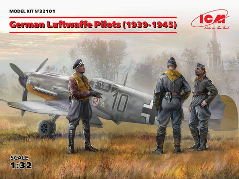 ICM 1/32 WWII German Luftwaffe Pilots 1939-1945 (3) (New Tool) Kit