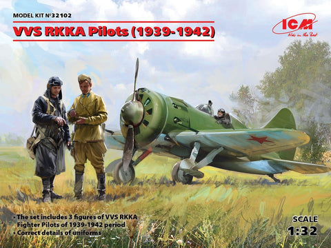 ICM Aircraft 1/32 WWII Soviet Air Force (VVS RKKA) Pilots 1939-1942 (3) (New Tool) Kit