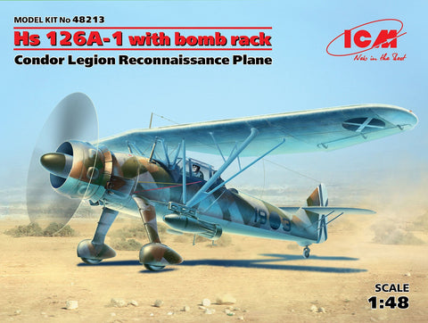ICM 1/48 Hs126A1 Condor Legion Recon Aircraft w/Bomb Rack Kit