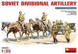 MiniArt 1/35 Soviet Divisional Artillery Set (7 Figs, 4 Horses & Limber) Kit