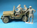MiniArt 1/35 British Jeep Crew (5 Figures) Lit