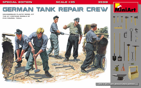 MiniArt 1/35 German Tank Repair Crew (5) w/Tools (Special Edition) Kit