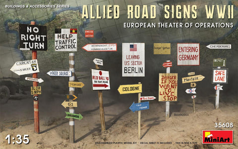 MiniArt Military 1/35 WWII Allies Road Signs European Theater of Operations Kit