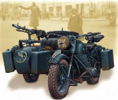 Master Box Ltd 1/35 WWII German Motorcycle w/Sidecar Kit