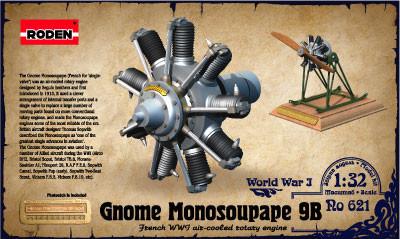 Roden 1/32 Gnome Monosoupape 9B WWI Air-Cooled Rotary Aircraft Engine Kit