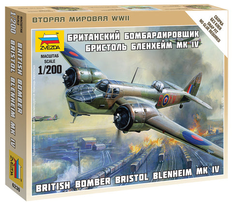 Zvezda 1/200 British Bristol Blenheim Mk IV Bomber (Snap Kit)
