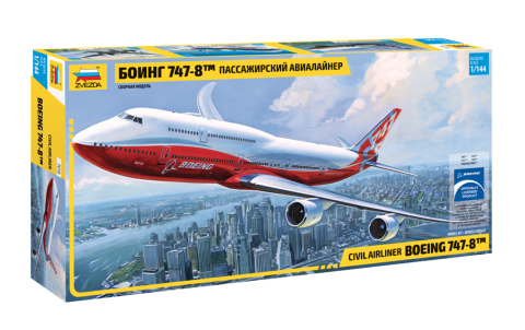 Zvezda 1/144 B747-8 Intercontinental Passenger Airliner Kit