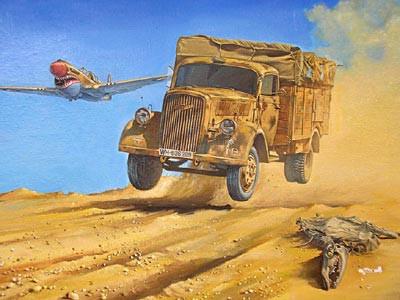 This is a plastic model assembly kit of the Roden Military 1/72 WWII German Army Opel Blitz (Kfz305) 4x2 Cargo Truck
