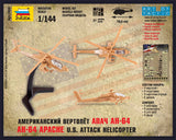 Zvezda 1/144 US AH64 Apache Attack Helicopter (Snap Kit)