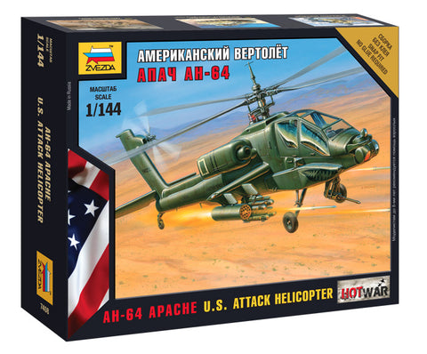 Zvezda 1/144 US AH64 Apache Attack Helicopter (Snap Kit)