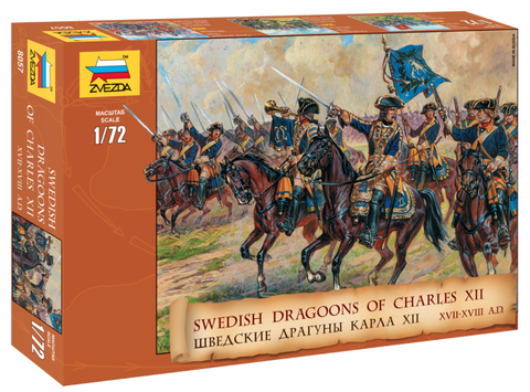 Zvezda 1/72 Swedish Dragoons of Charles XII XVII-XVIII AD (Re-Issue) Kit