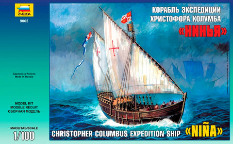Zvezda 1/100 Christopher Columbus Nina Expedtion Sailing Ship Kit