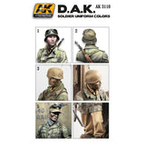 AK Interactive 	Figure Series: DAK Soldier Uniforms Acrylic Paint Set (6 Colors) 17ml Bottles