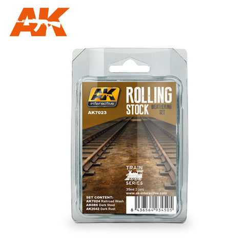 AK Interactive Train Series: Rolling Stock Weathering Paint Set (3 Colors) 35ml Bottles