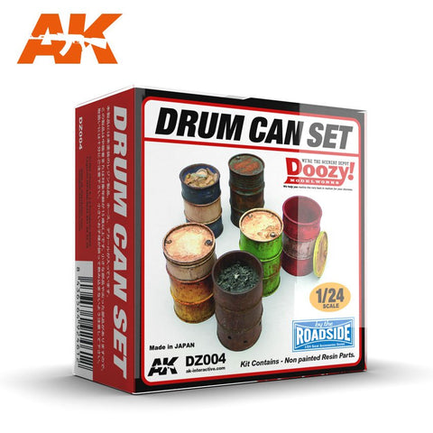 AK Interactive 1/24 Doozy Series: Drums/Barrels w/Lids (6) (Resin) Kit