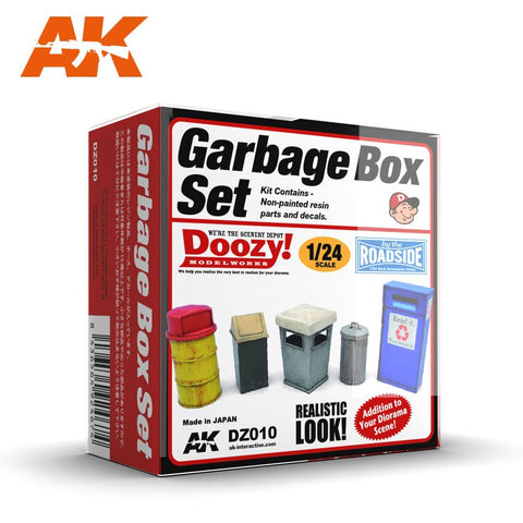 AK Interactive 1/24 Doozy Series: Garbage Cans Set (5) (Resin)