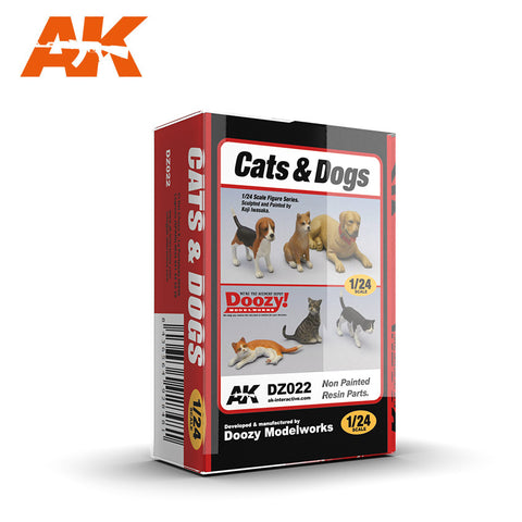 AK Interactive 1/24 Doozy Series: Cats & Dogs (3 ea) (Resin) 