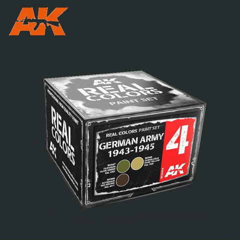 AK Interactive Real Colors: German Army 1943-1945 Acrylic Lacquer Paint Set (3) 10ml Bottles