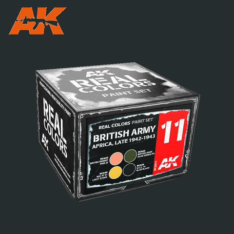 AK Interactive 	Real Colors: British Army Africa Late 1942-1943 Acrylic Lacquer Paint Set (4) 10ml Bottles