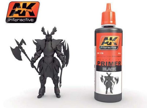 AK Interactive Black Acrylic Primer 60ml Bottle