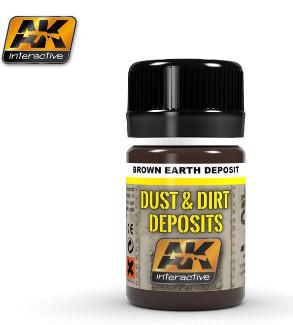 AK Interactive Dust & Deposit Brown Earth Enamel Paint 35ml Bottle