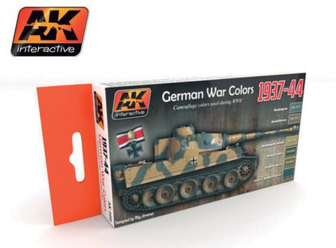 AK Interactive WWII German Camouflage War Colors 1937-44 Acrylic Paint Set (6 Colors) 17ml Bottles