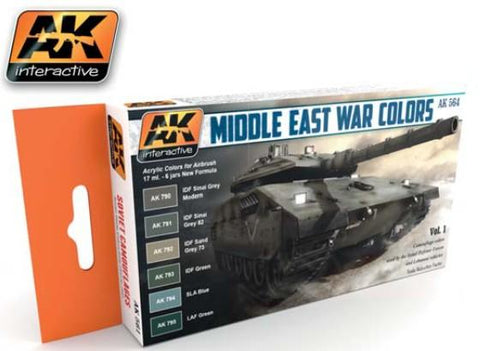 AK Interactive Middle East War Vol.1 Acrylic Paint Set (6 Colors) 17ml Bottles