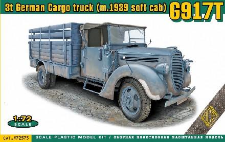 Ace Military 1/72 German G917T (m.1939 soft cab) 3-Ton Cargo Truck Kit