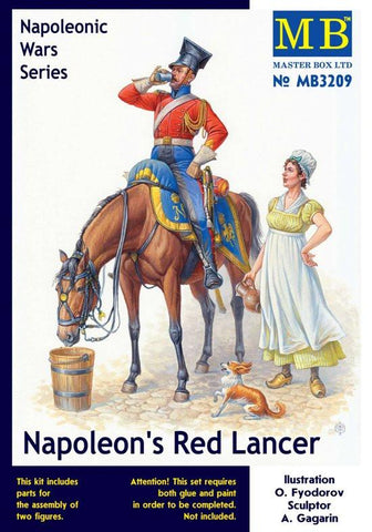 Master Box 1/32 Napoleon's Red Lancer Mounted on Horse w/Maiden Kit