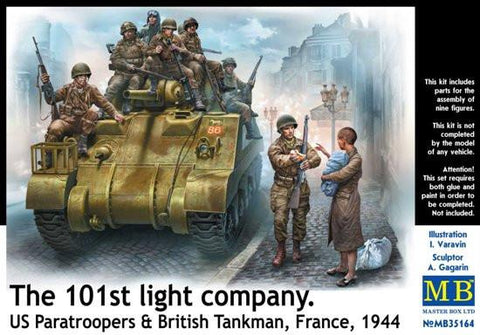 Master Box 1/35 101th Light Company Paratroopers & British Tankmen France 1944 Kit