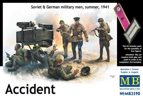 Master Box 1/35 Accident, German Soldiers (2) & Soviet Soldiers (3) Kit