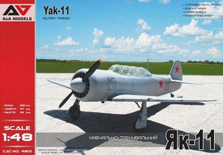 This is a plastic model airplane assembly kit of the Modelsvit Aircraft 1/48 scale Yak11 Military Trainer