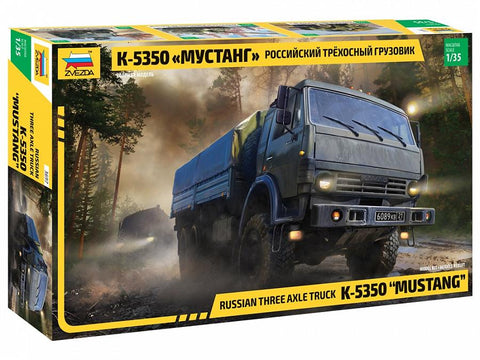 Zvezda Military 1/35 Russian K5350 Mustang 3-Axle Truck Kit