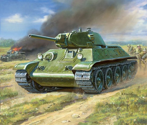 Zvezda Military 1/100 Soviet T34/76 Mod 1940 Medium Tank Kit